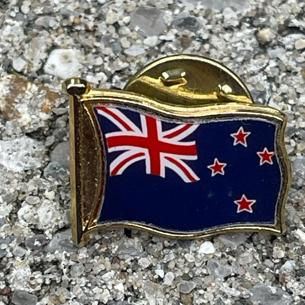 Lot of 3 New Zealand Kiwi Flag Lapel Brooch Pins